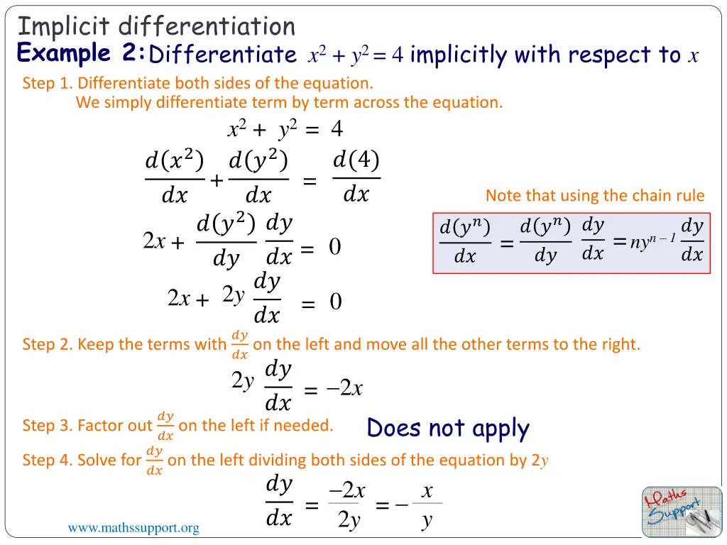 implicit differentiation example 2 differentiate