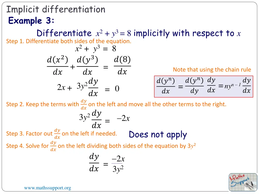 implicit differentiation example 3 differentiate