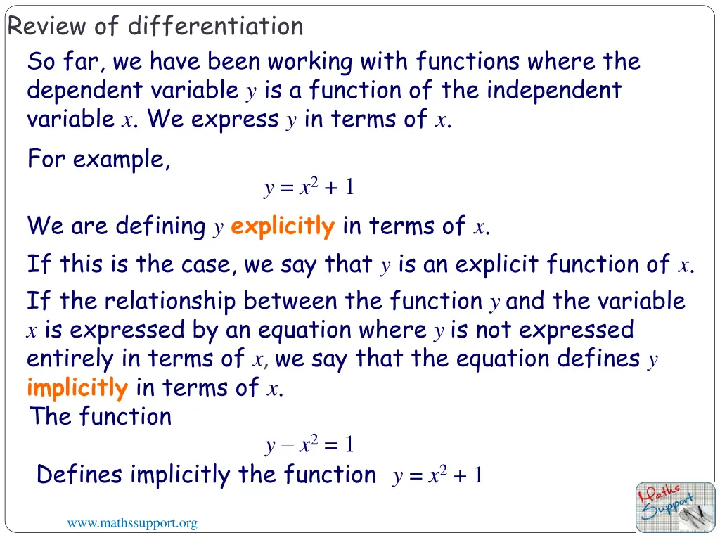 review of differentiation so far we have been