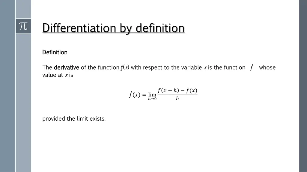 differentiation by definition