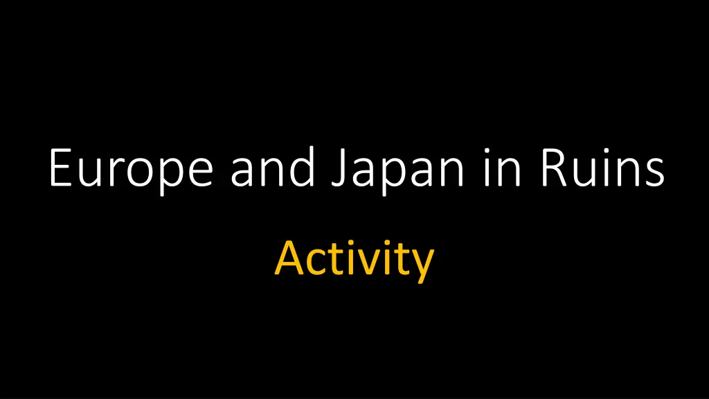 europe and japan in ruins