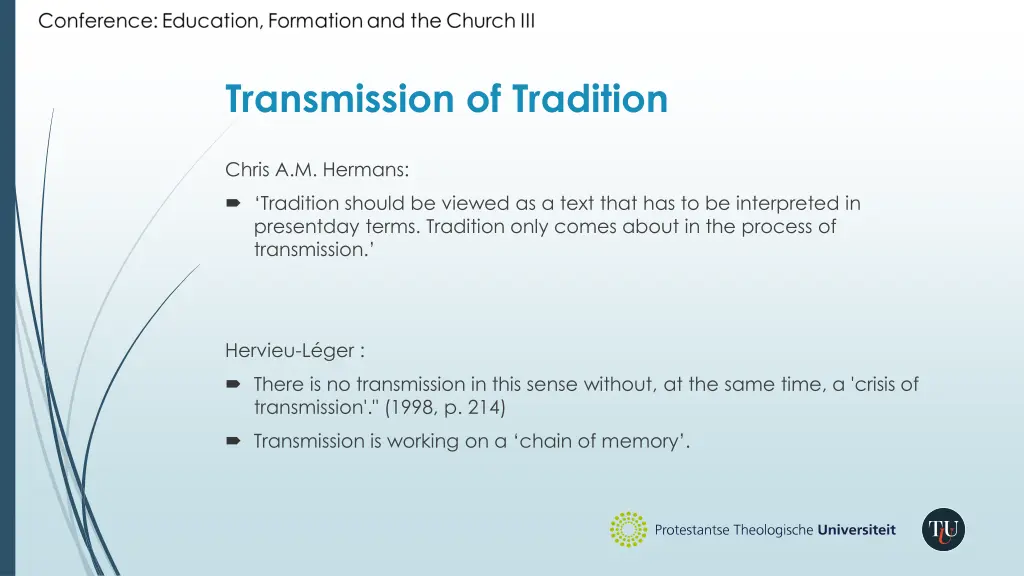 transmission of tradition