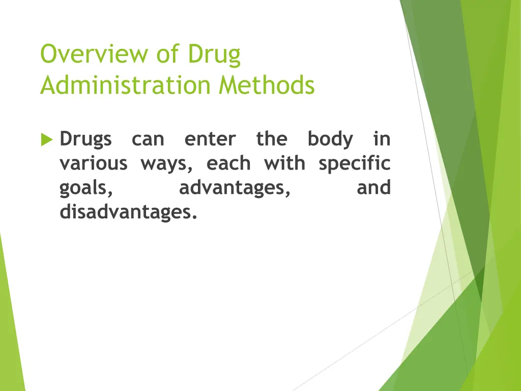 overview of drug administration methods