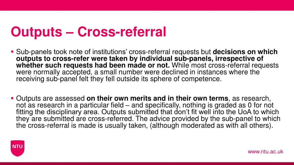 outputs cross referral