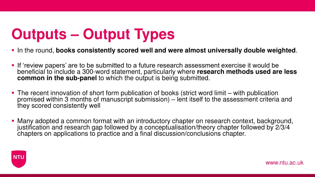 outputs output types