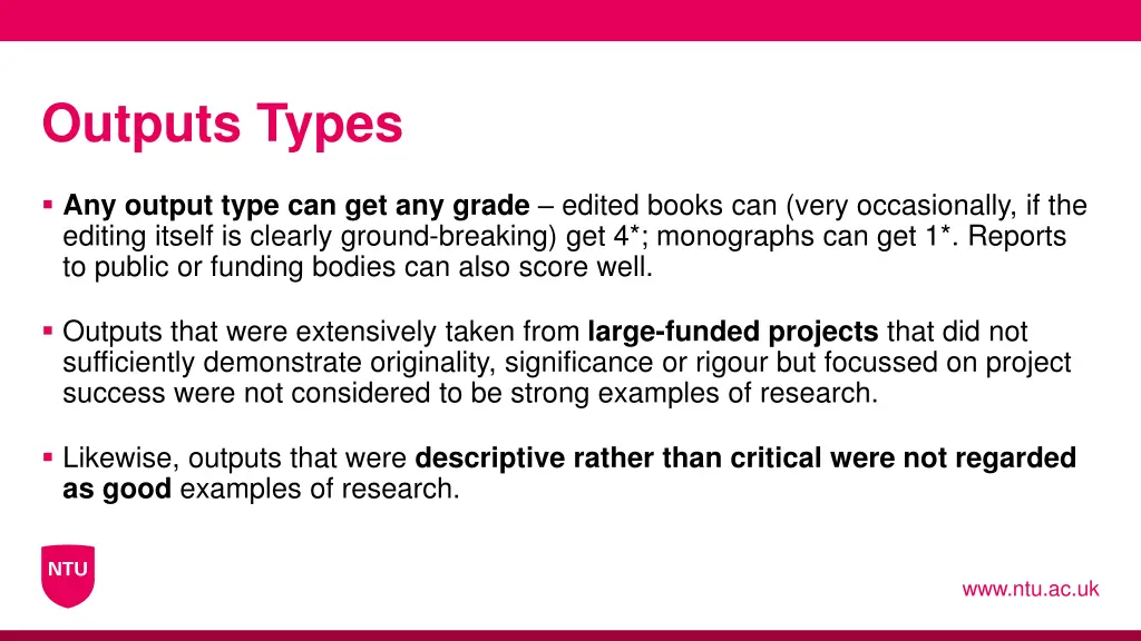 outputs types