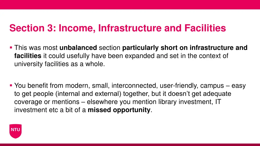 section 3 income infrastructure and facilities