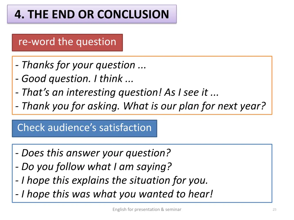 4 the end or conclusion 4