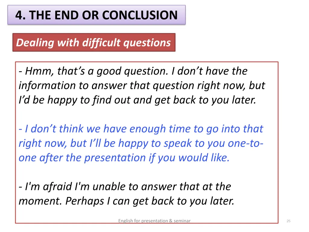 4 the end or conclusion 6