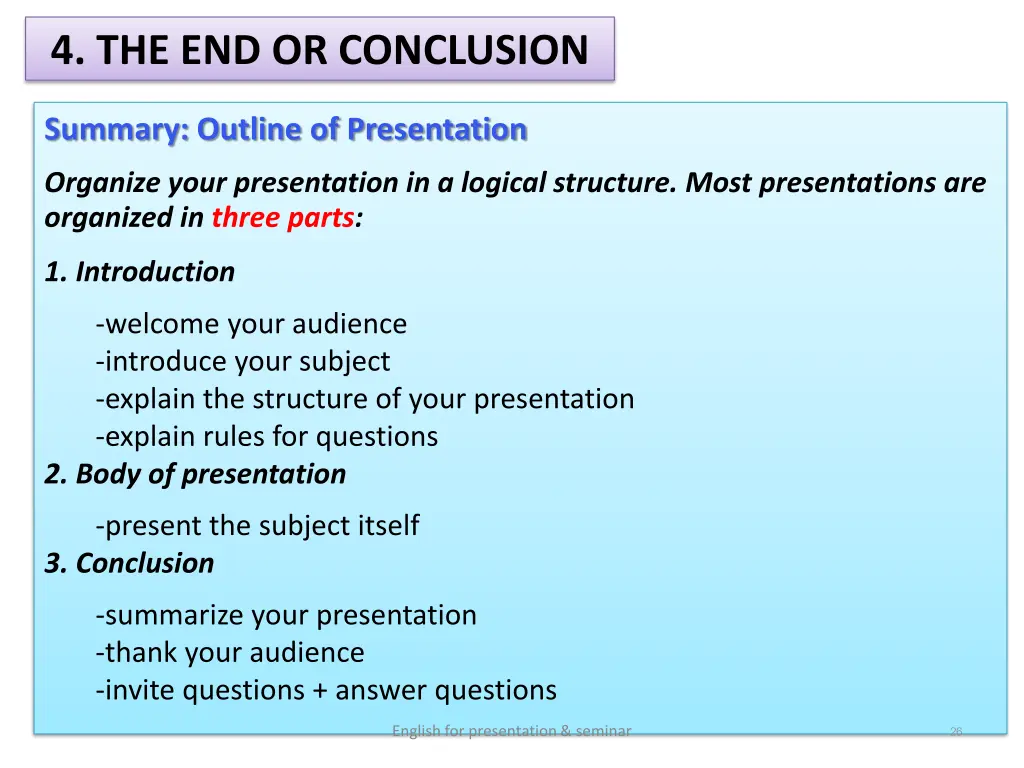 4 the end or conclusion 7