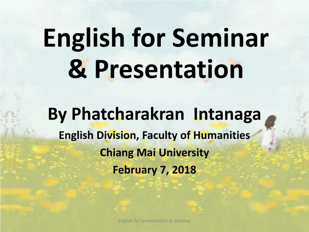 english for seminar presentation