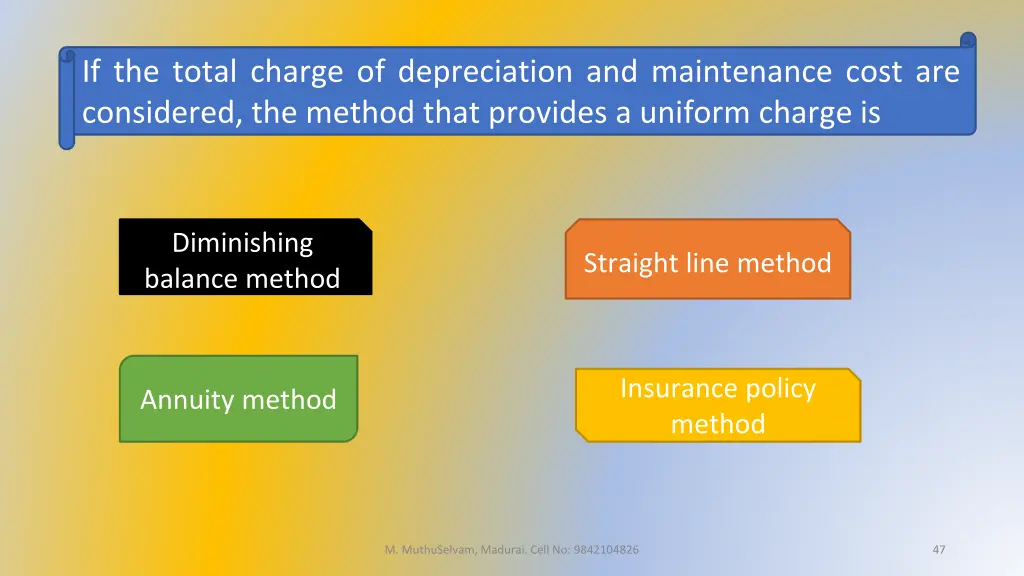 if the total charge of depreciation