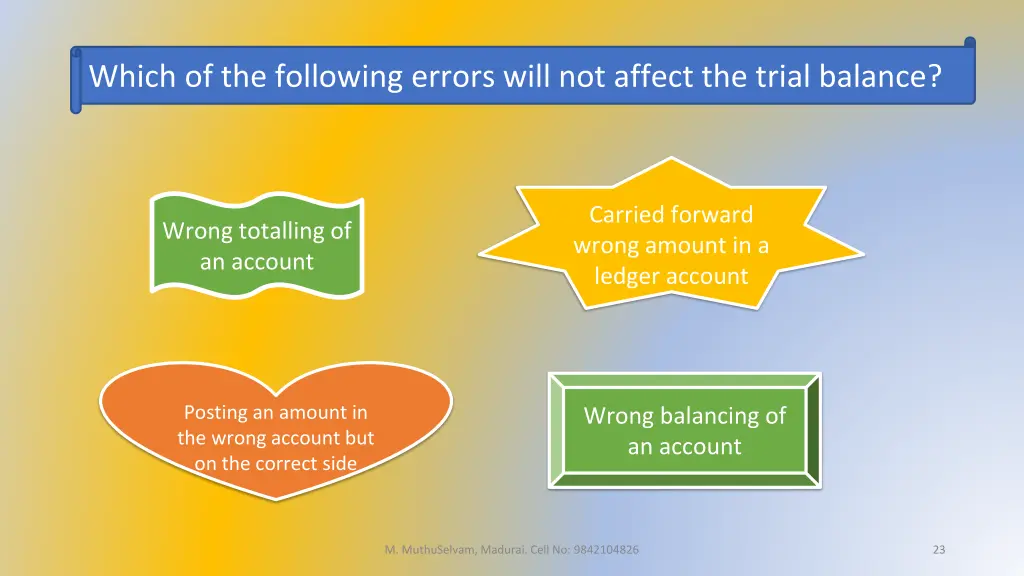 which of the following errors will not affect