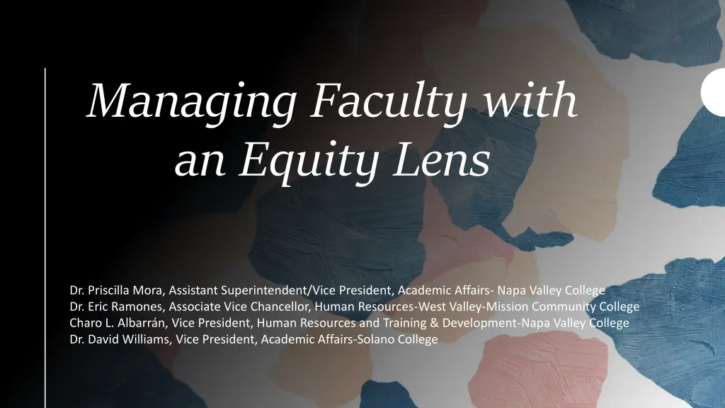 managing faculty with an equity lens