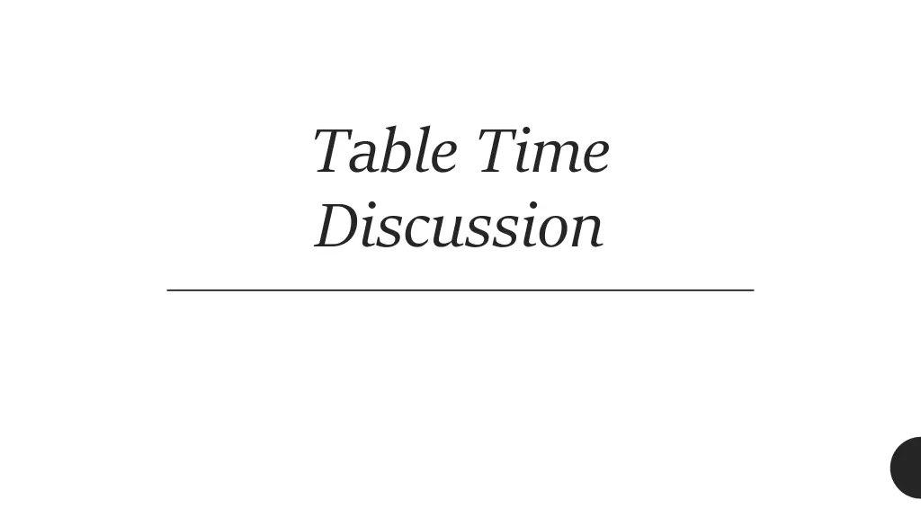table time discussion