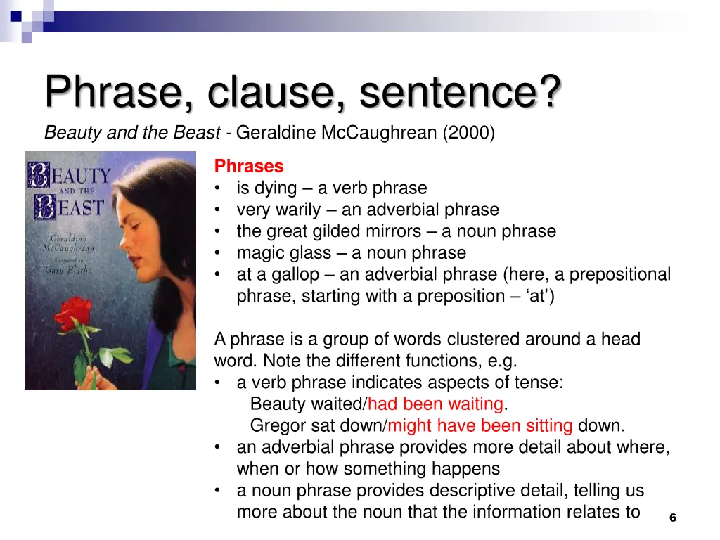 phrase clause sentence beauty and the beast 3