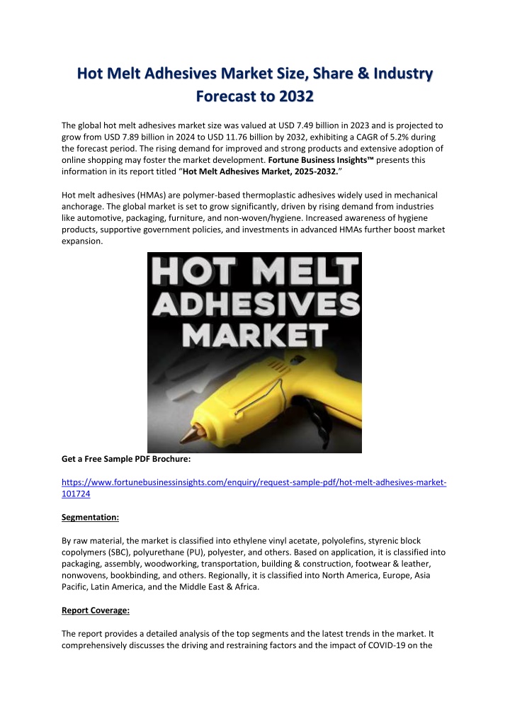 hot melt adhesives market size share industry