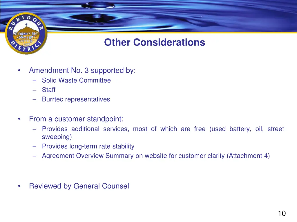 other considerations