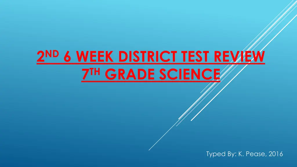 2 nd 6 week district test review 7 th grade