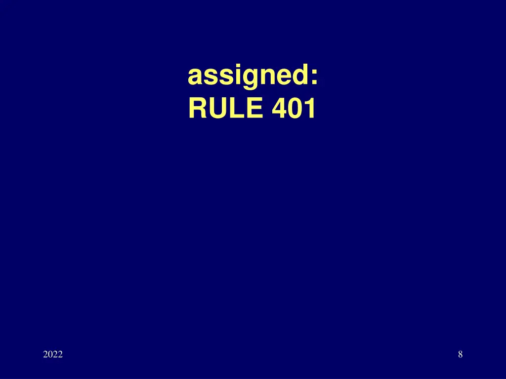 assigned rule 401