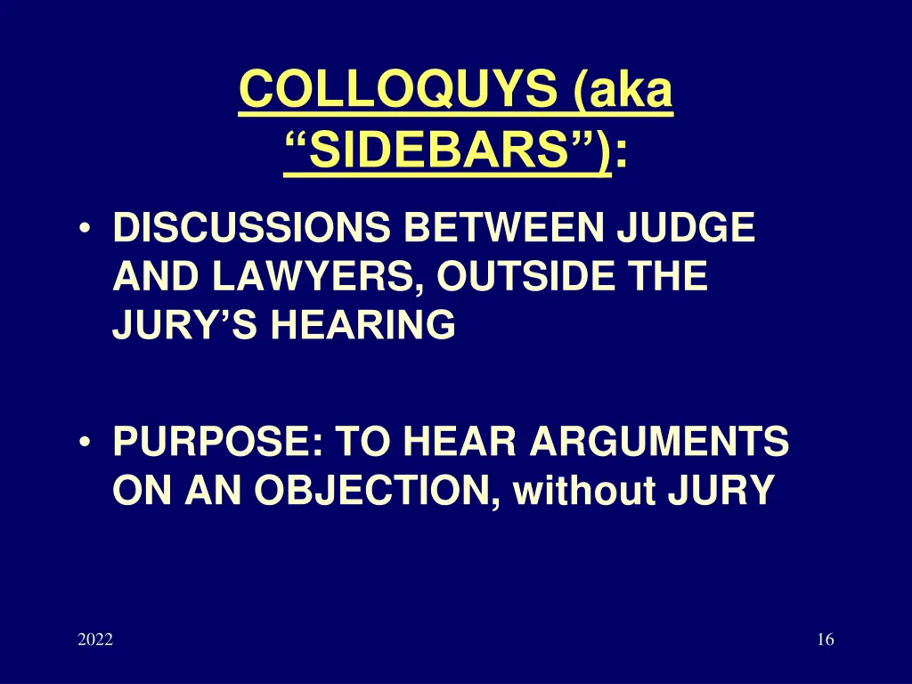 colloquys aka sidebars