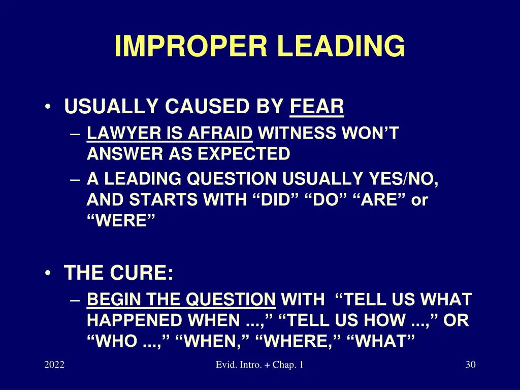 improper leading