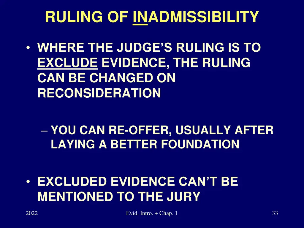 ruling of inadmissibility