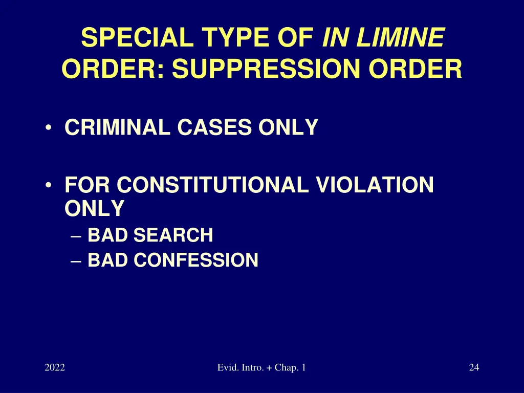 special type of in limine order suppression order