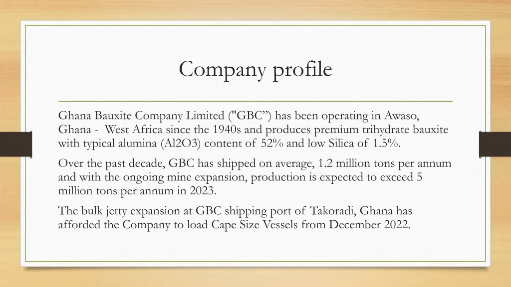 company profile