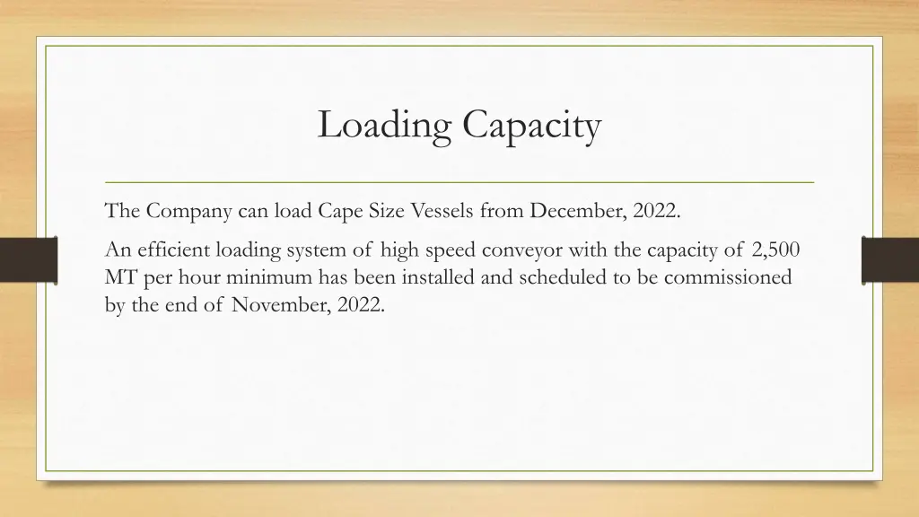 loading capacity