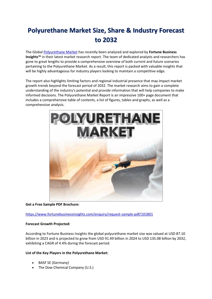 polyurethane market size share industry forecast