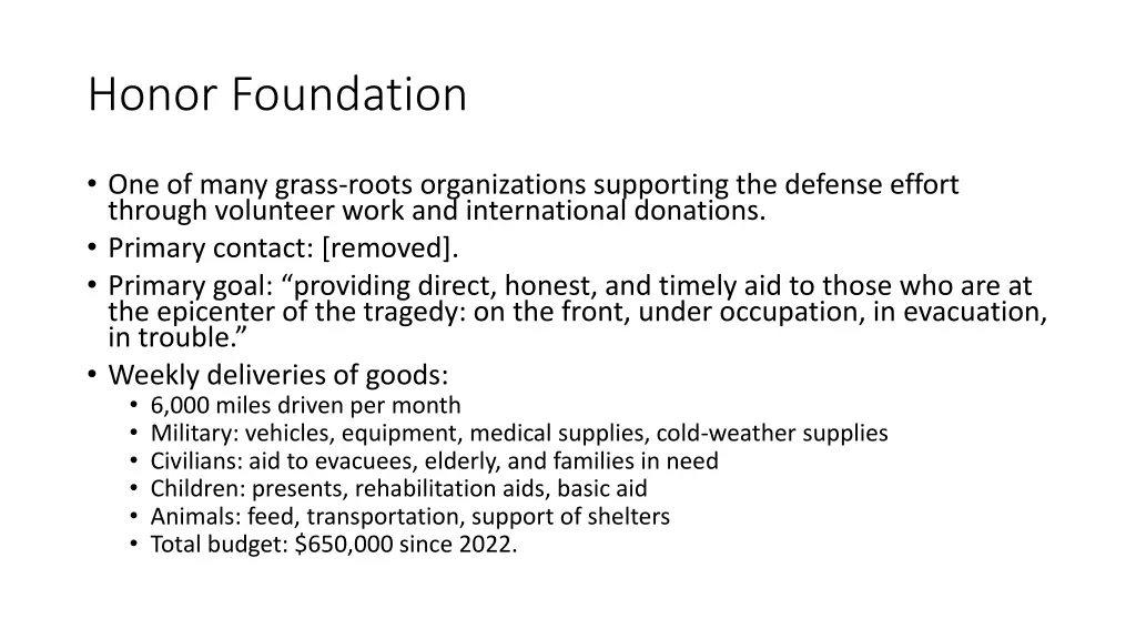 honor foundation