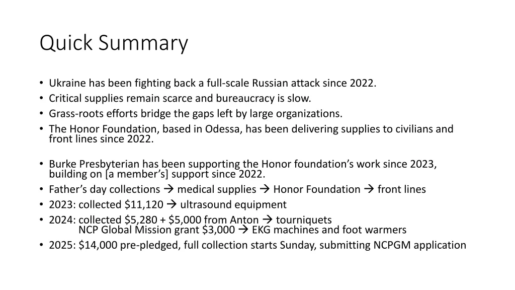 quick summary