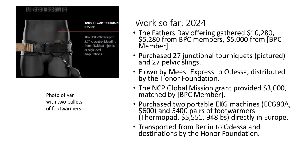 work so far 2024 the fathers day offering