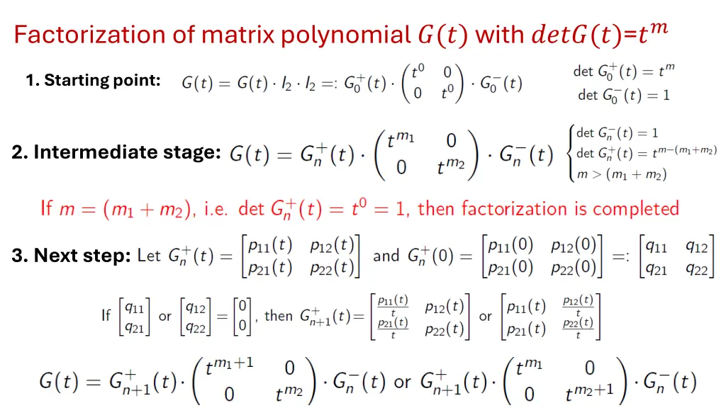 factorization of matrix polynomial with