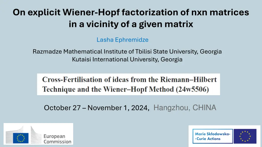 on explicit wiener hopf factorization