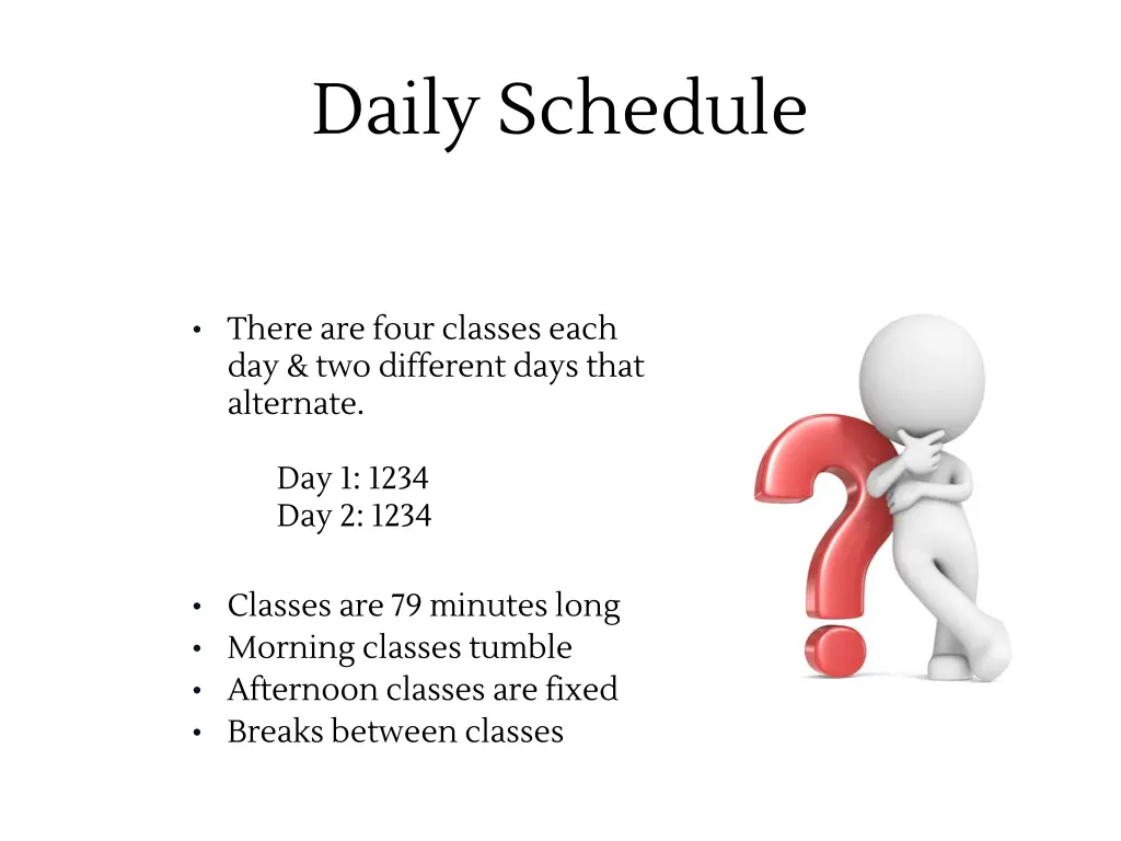 daily schedule