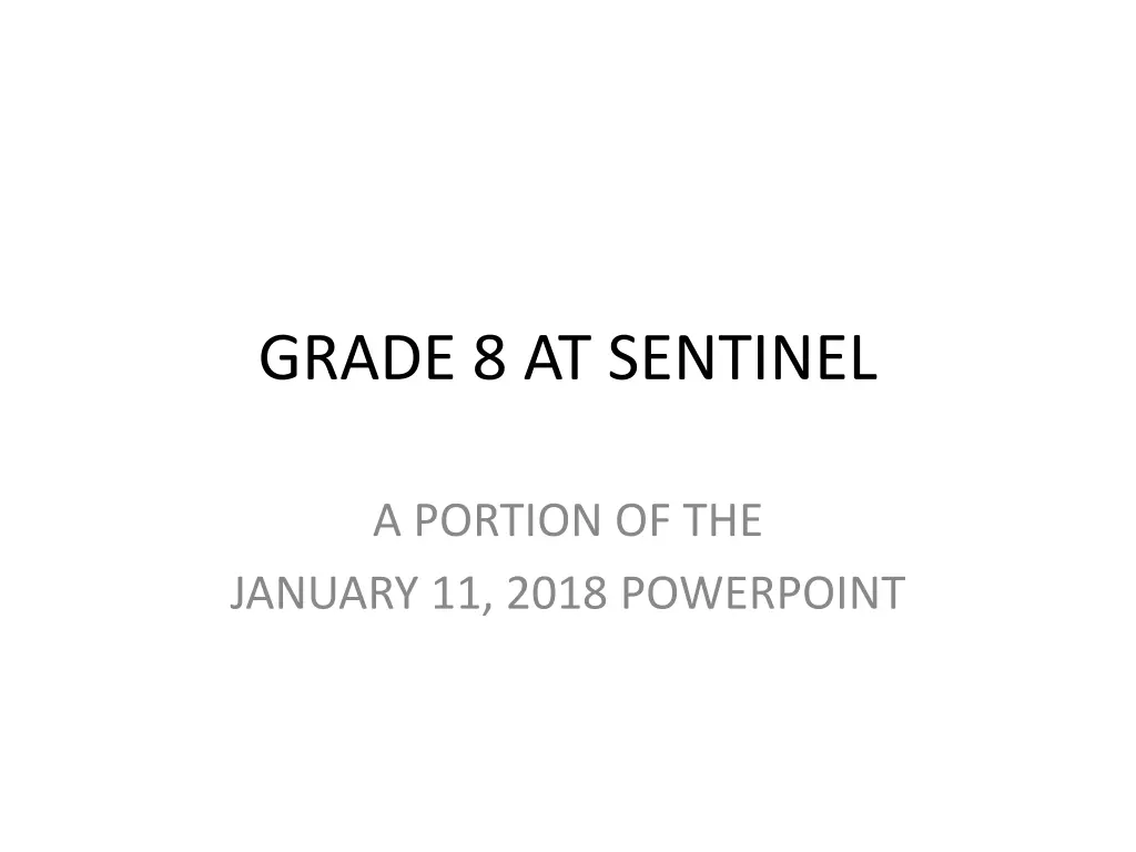 grade 8 at sentinel