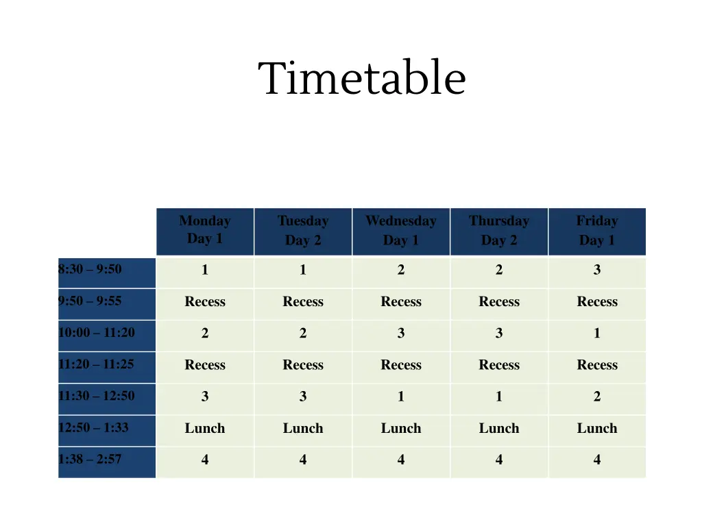 timetable timetable