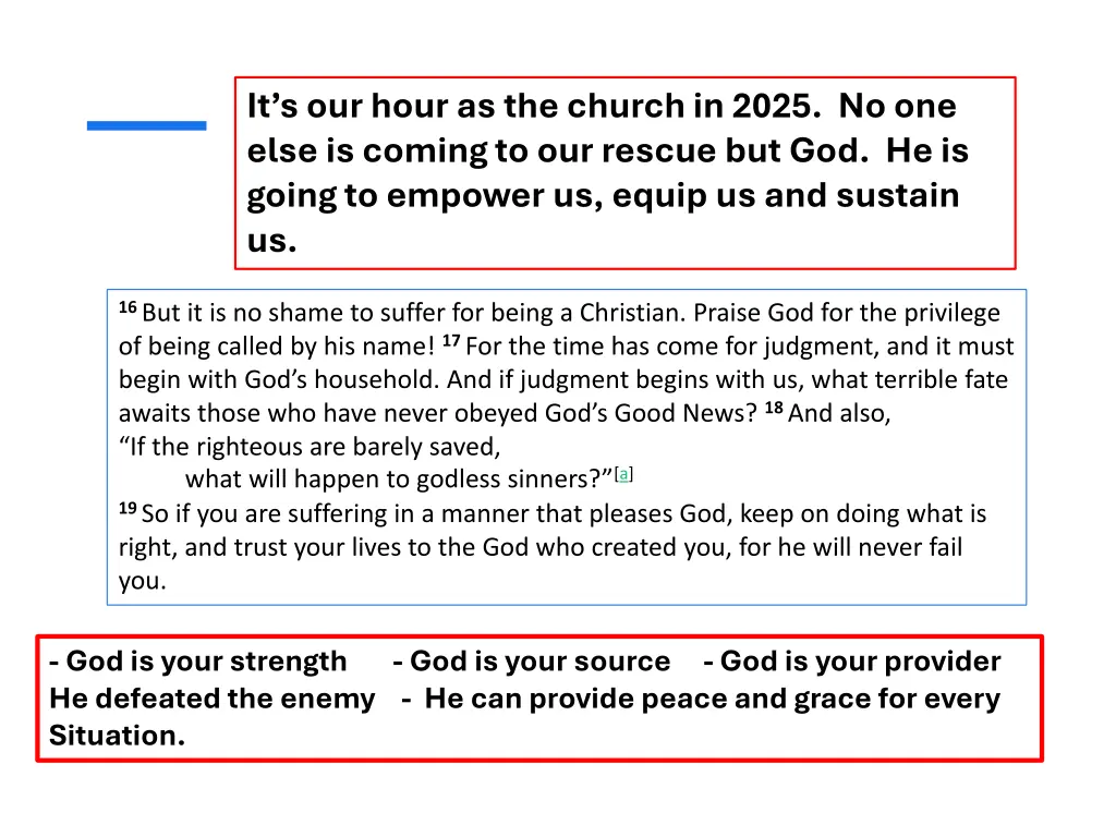 it s our hour as the church in 2025 no one else