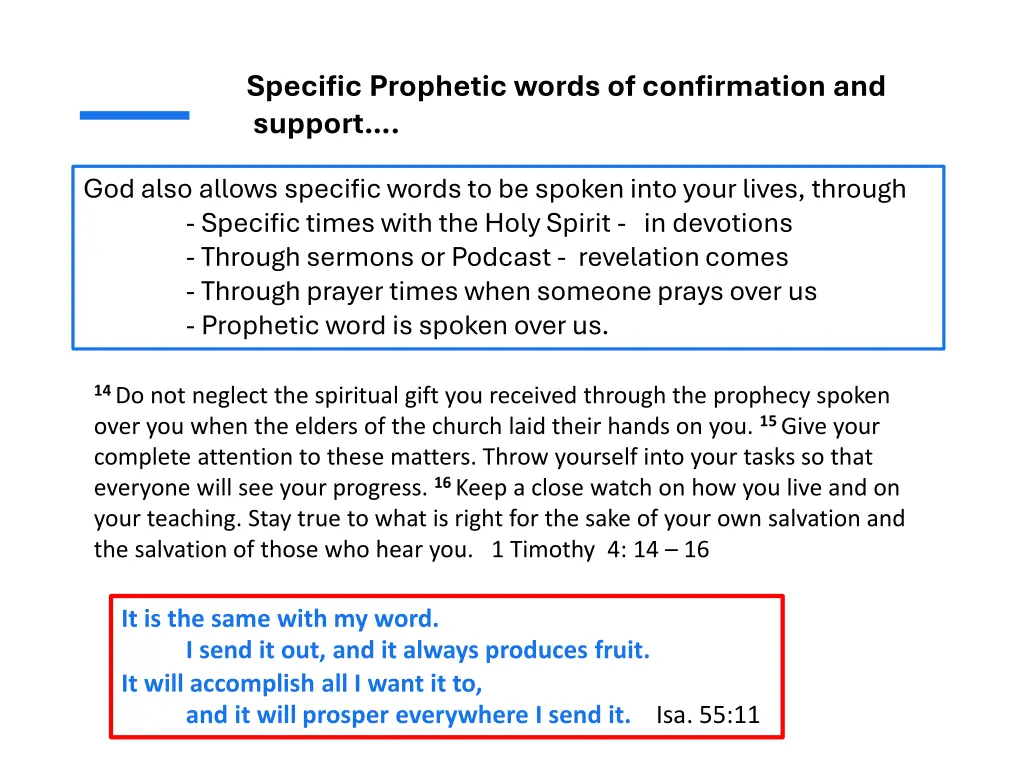 specific prophetic words of confirmation