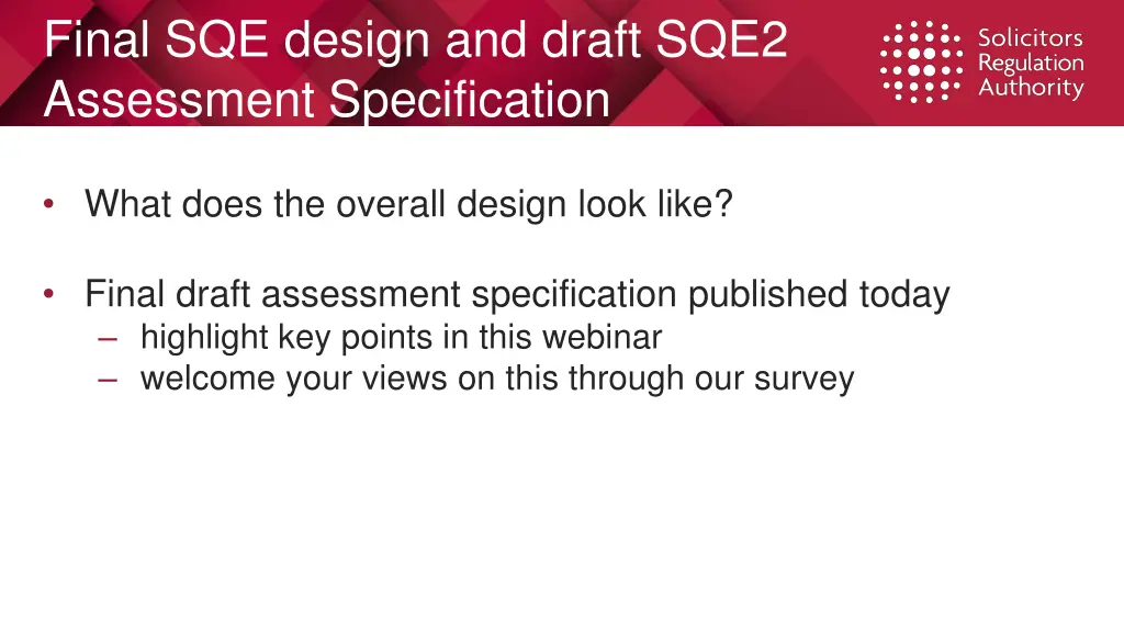 final sqe design and draft sqe2 assessment