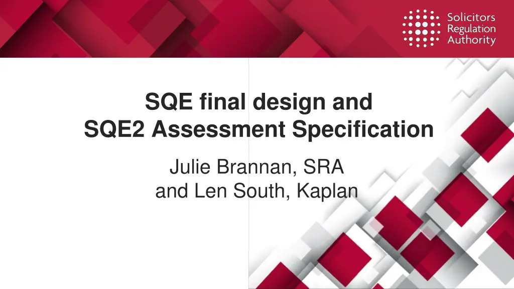 sqe final design and sqe2 assessment specification