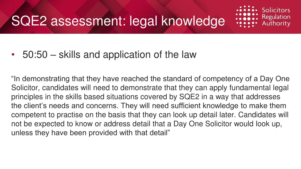 sqe2 assessment legal knowledge