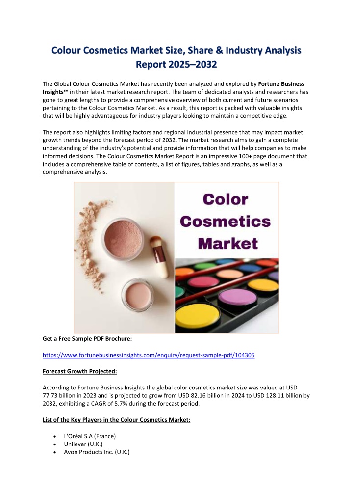 colour cosmetics market size share industry