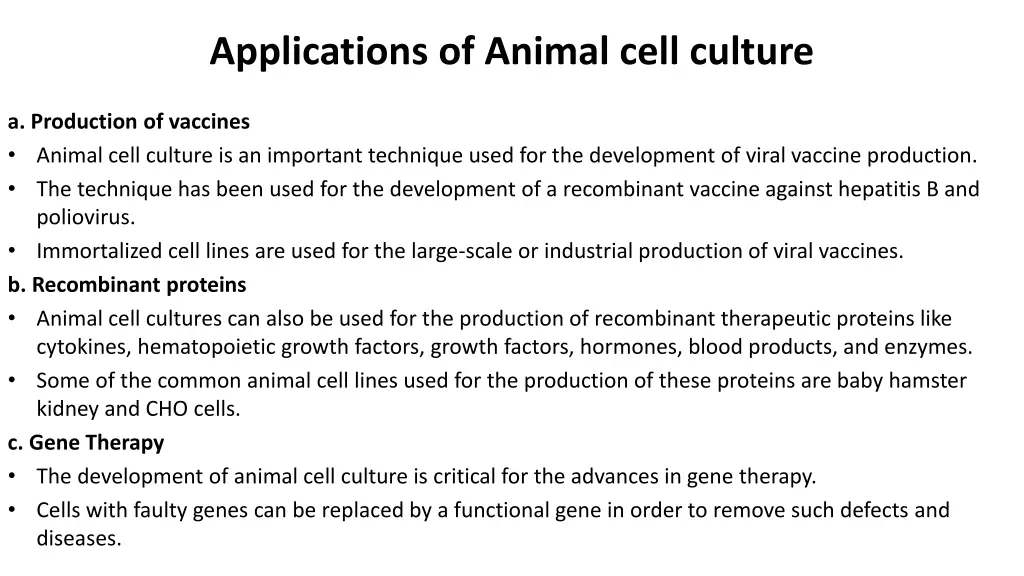 applications of animal cell culture