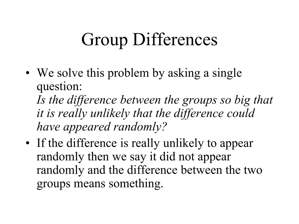 group differences