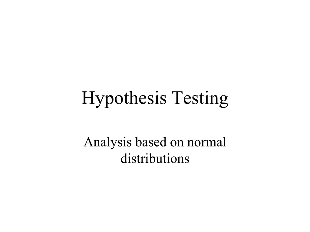 hypothesis testing