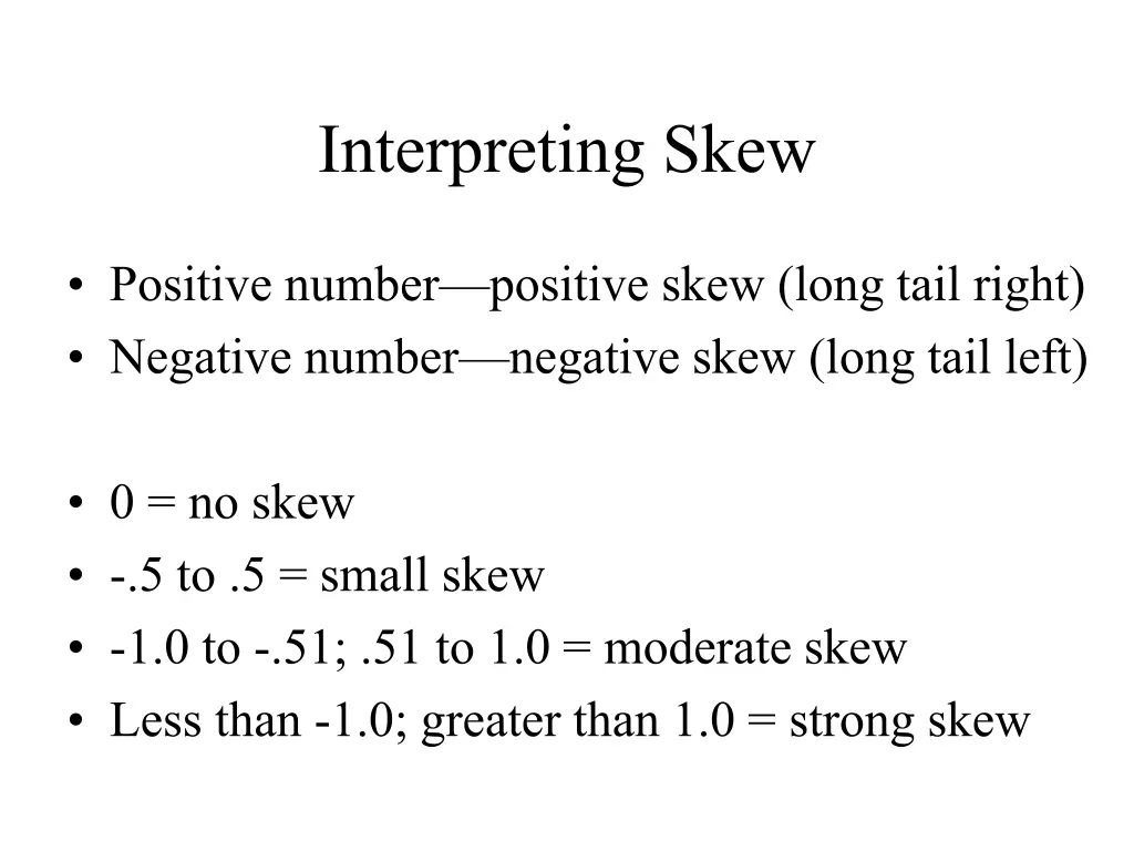 interpreting skew