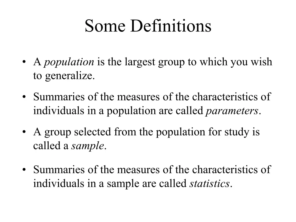 some definitions